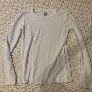 Fruit of the Loom White, Waffle Knit Long Sleeve